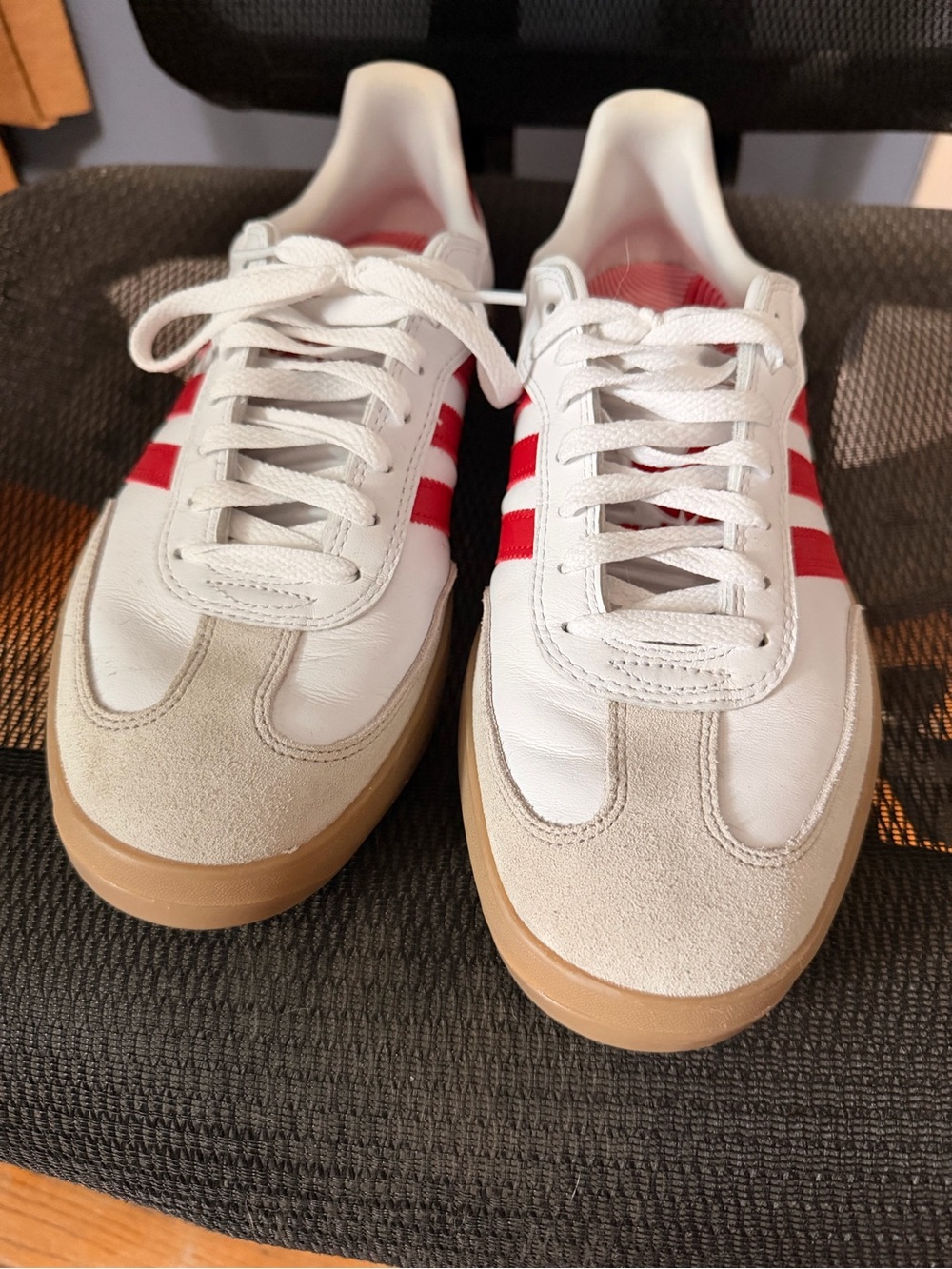 Adidas Samba Puig Sneakers White with Red Trim and Gum Soles Men’s